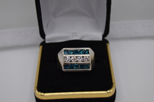 STRIKING Mens 14kt White Gold Diamond Ring.  $2400.00  SAVE BIG!!! size 12