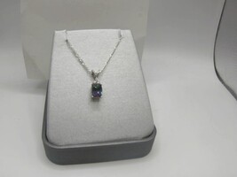 Beautiful 10kt Natural Mystic Topaz pendant with a 925 Silver 20" chain